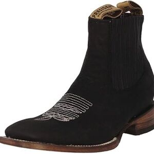Women’s Black Chelsea Ankle Boots – Western Leather | Square Toe